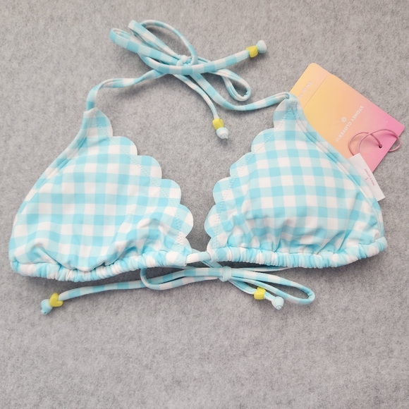 Stoney Clover Lane by Target Swim Top NWT Blue Gingham String Bikini Size Small - Picture 4 of 6